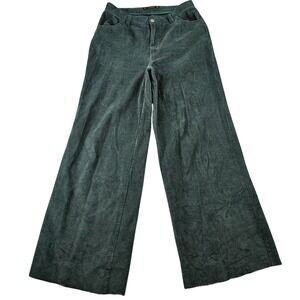 Hesperus Corduroy Pants Women's Size 27 Dark Green Bell‎ Bottoms Wide Leg